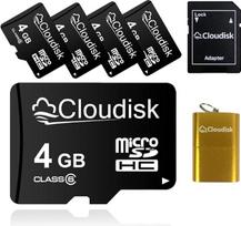 5 vnt. rinkinys: 4GB talpos „Micro SD“ atminties kortelė „C6 Micro SDHC“ su „SD“ adapteriu ir kortelių skaitytuvu (4GB)