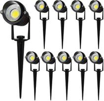 5 W COB LED sodo prožektorius lauko naudojimui, IP65 atsparumas vandeniui, skirtas lauko sodo tvenkiniams ir parkų kraštovaizdžiui, šilta balta / šalta balta, 85–265 V, 10 vnt. pakuotė (šalta balta)