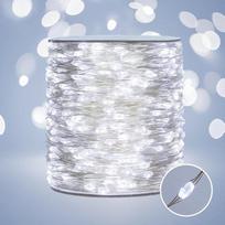 50 m ilgio girlianda, 500 LED lempučių, šaltai balta šviesa, sidabrinis laidas, nuotolinio valdymo pultas, skirta naudoti viduje ir lauke, girlianda su kištuku, skirta miegamajam, svetainei, terasai, prieangui, sodui, Kalėdų eglutei