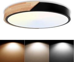 50 W LED lubų šviestuvas apvalus 6000 K/4000 K/3000 K lubų šviestuvas 3 spalvų temperatūros 5000 LM miegamojo šviestuvas medinis IP54 modernus virtuvės šviestuvas prieškambariui gyvenamasis kambarys vonios kambarys biuras balkonas virtuvė rūsys skersmuo 5