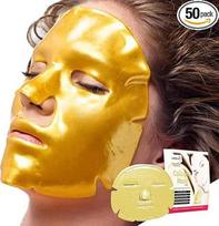 50 x New Infinitive Beauty Crystal 24K Gold Powder Gel Collagen veido kaukės kaukės lakštinis pleistras, nuo senėjimo, odos priežiūra, nuo raukšlių