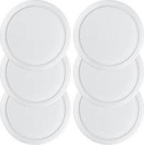 502 Pjaustymo lentelė su sulčių grioveliu, plastikinė, apvali, skersmuo 25 cm, balta (6 vnt. rinkinys)