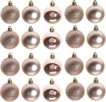 50mm/24pcs Atsparus dužimui Rožinis auksas Kalėdų eglutės dekoracijos Bauble ornamentai Baubles Kalėdų dekoracijos Atostogų dekoracijos Blizgus matinis blizgesys