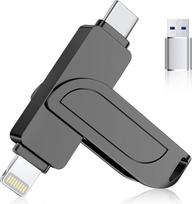 512GB USB-C atmintinė „iPhone“, „Apple“ sertifikuota USB 3.0 atmintinė su „MFi Lightning“ jungtimi, išorinė atmintinė su nuotraukų saugojimo funkcija, 3-in-1 „Flash Drive“ atmintinė, skirta „iPhone“, „iPad“, „Android“ OTG mobiliesiems telefonams, „Mac“ i