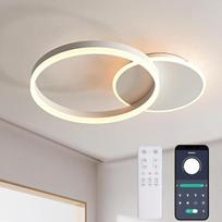 55 cm LED lubinis šviestuvas, žiedinis reguliuojamo ryškumo šviestuvas svetainėje, 36 W | Šiuolaikinis miegamojo šviestuvas, apvalus lubinis šviestuvas svetainėje su nuotolinio valdymo pultu, 3000K–6000K, baltas miegamojo šviestuvas, valgomojo ir virtuvės
