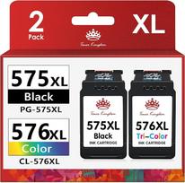 575XL 576XL – suderinamos su „Canon“ spausdintuvų kasetėmis 575, 576, TS3750i, TR4755i | PG-575XL CL-576XL atsarginiai kasetės, skirtos „Canon PIXMA“ spausdintuvams TS3750i, TS3751i, TR4755i, TR4756i, TS3752i, TS3550i, TS3551i (juoda ir spalvota)