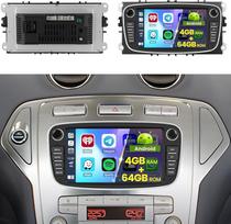 5G WiFi 4+64G Android automobilinis radijas "Ford Focus S-Max Mondeo Galaxy C-Max Kuga" belaidis Carplay Android automobilis, 7 colių ekrano automobilinis radijas su navigacija Bluetooth 5.0 DSP FM/RDS SWC atbulinės eigos kamera