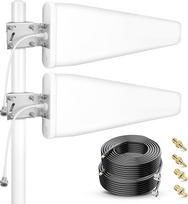5G/4G LTE lauko antenos signalo stiprintuvas MIMO Log Periodinis 698-3800MHz, 7-12dBi, su 10m kabeliu, SMA/TS9 jungtimi, skirtas 5G 4G maršrutizatoriui