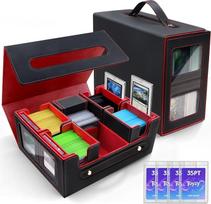 6 in 1 Commander Deck Box, prekybos kortų dėžutė su Commander ekranu MTG kaladėms, Magic The Gathering (MTG) prekybos kortų dėžutė su skyreliu kubui, talpinanti 600 dvipusių kortų