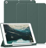 6 kartos "iPad" / 5 kartos 9,7 colių "iPad" 2018/2017 dėklas su pieštuko laikikliu, minkšta TPU nugarėlė, lengvas smūgiams atsparus išmanusis dėklas, automatinis budėjimas/užmigimas, tamsiai žalias