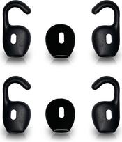 6 pakuotės silikoninių ausų kabliukų juodi ausų kištukai "Jabra Talk 45" / "Stealth" / "Boost Bluetooth" ausinių priedų rinkinys