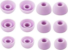 6 poros silikoninių pakaitinių ausų antgalių "Beat Fit Pro/Studio Buds" ausinėms (akmens violetinės spalvos) (S/M/L)