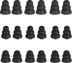 6 poros silikoninių trigubo flanšo ausų kištukų, mažo triukšmo, skirtų 4 mm-5 mm vidinio skersmens vidinei skylei 4 mm S/M/L juoda
