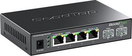 6 prievadų 2,5Gbit valdomas PoE++ komutatorius, 4 × 2,5 G 90 W PoE, 2 × 10 G SFP+