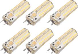 6 vnt. GY6.35 LED „kukurūzų“ lempučių rinkinys, 7 W, kintamosios srovės, 12 V nuolatinės srovės, 700 lm, 72 šviesos diodai, 360 laipsnių kampas, skirtos pakabinamoms lempoms, lubinėms lempoms, spintelių apšvietimui, sieninėms lempoms ir stalo lempoms