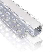6 vnt. LED gipso kartono profilio rinkinys, 3,3 pėdos/1 m, montavimo juosta gipso kartonui, tinkuojamas aliuminis, skirta 12 mm LED juostelėms, montavimui po konstrukcija, lentynose, ant sienos, ant stalo, lubose ir kampuose (A)