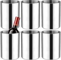 6 vnt. rinkinys – sukraunami, sustorinti nerūdijančio plieno ledo kibirai, 750 ml talpos, skirti vynui, alui ir šampanui atšaldyti; metaliniai ledo kibirai, skirti vakarėliams, sodo kepsninėms ir barams (18 cm aukščio x 14,5 cm pločio)