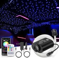 6 W Twinkle Starry Sky Car, 225 vnt. x 0,75 mm x 3 m Starry Sky Fibre Optic RGBW "Bluetooth" programa / nuotolinio valdymo LED šviesolaidžio šviesa automobiliui / luboms / teatrui