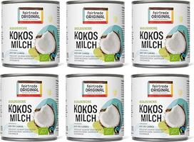 6 x Ekologiškas kokosų pienas 270 ml skardinėje | "Fairtrade ORIGINAL" | iš Šri Lankos | Ekologiškas kokosų pienas idealiai tinka azijietiškiems patiekalams | turtingas, kreminis skonis | 100 % ekologiškas