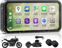 6,25 colių „CarPlay“ ekranas motociklui, IP67 atsparus vandeniui, TPMS, USB/ACC | Belaidis „CarPlay“ ir „Android Auto“, (TPMS), dvigubas „Bluetooth“, GPS, maitinimas per USB/ACC