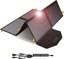 60 W saulės baterija, nešiojami saulės įkrovikliai su QC3.0 USB-A ir PD3.0 USB-C išėjimais | sulankstomi, atitinkantys IP67 atsparumo vandeniui standartą, skirti avariniam maitinimui, kempingui, mažoms elektrinėms, nešiojamiesiems kompiuteriams ir planšet