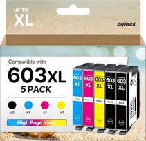 603XL rašalo kasetės, suderinamos su "Epson 603 XL", skirtos "Expression Home WF 2810 XP-4100 XP-2100 XP-3100 WF-2820 XP-2105 XP-3105 WF-2835 WF-2830 (2 juodos, 1 žydra, 1 purpurinė, 1 geltona)