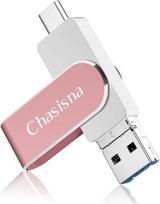64GB USB atmintinė „iPhone“ – 3-in-1 išorinė atmintinė, skirta „iPhone“, „iPad“, kompiuteriui ir „Android“ įrenginiams; 1 atmintinė nuotraukoms ir vaizdo įrašams su „iOS“ ir „Android“ sistemomis, „Type-C“ jungtis.