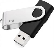 64GB USB atmintinė, USB 3.2 atmintinė, skirta kompiuteriui, planšetiniam kompiuteriui, „Mac“, „MacBook“, išmaniajam telefonui; didelės spartos atmintinė, kurioje telpa 16 000 dainų / 21 600 nuotraukų / 960 minučių vaizdo įrašų (juoda)
