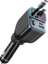 65 W + 18 W „4-in-1“ USB-C automobilinis įkroviklis su cigarečių degikliu