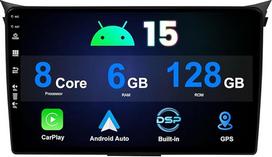 6GB + 128GB 9 colių IPS "Android 15" automobilinis radijas "Hyundai I30" 2012-2017 m. Integruotas "Carplay" "Android" automobilinis DSP "Bluetooth 5.0" atbulinės eigos kamera + mikrofonas