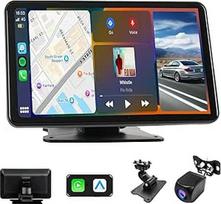 7 colių "Carplay" ekranas, skirtas belaidžiam "Carplay" ir "Android" automobiliui, HD jutiklinis ekranas, nešiojamasis "CarPlay" ekranas su 1080P atbulinės eigos kamera, IPS jutiklinis ekranas, "Bluetooth", "Mirror Link", FM, AUX