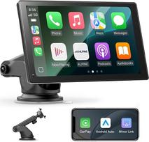 7 colių belaidis „CarPlay“ ekranas, skirtas „Apple CarPlay“ ir „Android Auto“ sistemoms, nešiojamas automobilių radijas su 2,5D HD jutikliniu ekranu, „Bluetooth“, „MirrorLink“, balso valdymu, GPS navigacija, AUX, FM transliacija, „AirPlay“