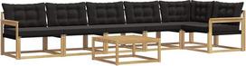 7 dalių sodo baldų komplektas iš masyvios akacijų medienos, modulinė poilsio zona terasai ir sodui, moderni lauko sofa 79 x 79 x 37 cm
