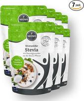 7 x borchers Stevia saldiklis | maišelyje | Alternatyva cukrui | Mažai kalorijų | Saldiklis | 7 x 75 g maišeliai