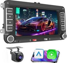 7 Zoll Autoradio für VW Golf 5 Tiguan Touran Passat Polo Skoda Caddy Seat Radio Wireless Carplay Android Auto with GPS，FM，Rückfahrkamera