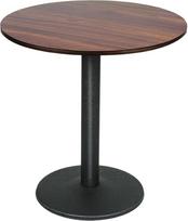 70 cm apvalus valgomojo stalas "Wood Look" - tvirtas apvalus valgomojo stalas su MDF mediniu viršumi ir metaliniu rėmu, modernus virtuvės stalas, skirtas svetainei, balkonui ir valgomajam