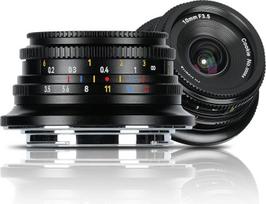 7artisans 10mm F3.5 plačiakampis fiksuoto fokusavimo blyno formos objektyvas, skirtas APS-C veidrodiniams fotoaparatams, suderinamas su Nikon Z Zfc Z50 Z30