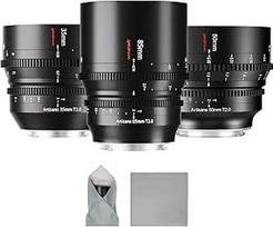 7artisans 35mm/50mm/85mm T2.0 didelės diafragmos kinematografinis objektyvas, suderinamas su "Sony E" laikikliu