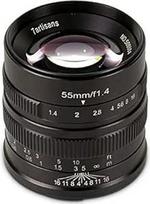 7artisans 55mm/F1.4 APS-C rankinis fiksuotasis objektyvas, skirtas "Sony" E-mount fotoaparatams, pvz., "Sony NEX-6R NEX-7 A3000 A5000 A5100 A6000 A6300 A6500 (juodas)