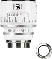 7artisans 50mm T2.1 Infinte serijos profesionalus rankinis viso kadro kino objektyvas, suderinamas su PL bajonetu, skirtas fotografijai ir filmų gamybai - baltas