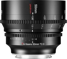 7artisans 50mm T2.0 didelės diafragmos pilno kadro kino objektyvas, suderinamas su Nikon Z-Mount rankinio fokusavimo mažo iškraipymo veidrodiniais fotoaparatais, skirtais Nikon Z5 Z6 Z7 Z9 Z50 Z6II Z7II ZFC Black