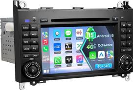 8 branduolių automobilių radijas 15, 4GB + 64GB su ekranu, skirtas „Mercedes-Benz“ automobiliams, palaikantis „Bluetooth“, „CarPlay“, „Android Auto“, GPS, integruotą 4G ir DSP, 8 branduolių automobilių radijas, „A-Class“ W169 / „B-Class“ W245 / „Viano“