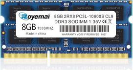 8GB DDR3 1333 MHz PC3-10600 SODIMM 2Rx8 1,35 V CL9 ne-ECC nešiojamojo kompiuterio atminties modulio atnaujinimas, skirtas „MacBook“ ir „iMac“