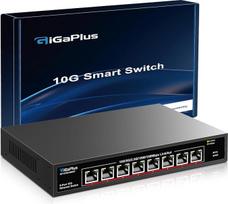 8 prievadų 10Gb Ethernet komutatorius be valdymo funkcijų, 8 × 10GbE Base-T prievadai, „GiGaPlus“ 10G tinklo komutatorius, skirtas 10Gbps NAS, kompiuteriui, „WiFi7“ maršrutizatoriui, 10Gbps adapteriui / tinklo plokštei. Skirtas montavimui ant stalo ar