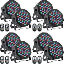 8 vnt. RGB LED Par prožektorių, 72 W scenos šviesos su nuotolinio valdymo pultu ir DMX 7CH, 36 LED Par žibintai su 7 apšvietimo režimais, skirti diskotekų vakarėliams, barams, Helovynui, Kalėdoms
