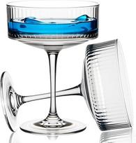 8 vnt. rinkinys briaunotų „Coupe“ taurių | Martini taurės | Vintage kokteilių taurės, 30 cl