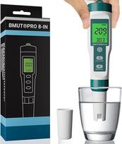 8-in-1 pH matuoklis vandeniui: pH | TDS | EC | druskų kiekis | ORP | H₂ | termometras su LCD ekranu, itin tikslus vandens testeris – skirtas geriamajam vandeniui, gėrimams, baseinams ir akvariumams