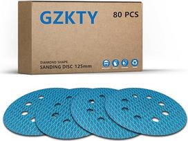 80 vnt. 125 mm „Hook and Loop“ ekscentrinio šlifuoklio 8 skylių, 150 grūdėtumo, rombo formos šlifavimo diskai, atsparūs dilimui ir užsikimšimui, skirti ekscentriniam šlifuokliui