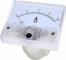 85C1 Ampermetras, nuolatinės srovės analoginis srovės matuoklis, montuojamas į skydelį, su mechanine rodykle, tipas 1/5/10/20/30/50/100/200/300/500 mA, A 1St (20 A)
