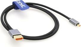 8K 4K „Micro HDMI“ į „HDMI“ kabelis 2.1, 48Gbps HDMI, skirtas „GoPro Hero 7/6/5/4“, „Raspberry Pi 4“, „Sony A5000“, „Handycam A6500“, „A73“, „A7S“, „Canon R5“, „R7“, „EOS M50“, „ThinkPad 8“, „Yoga 2 Pro“